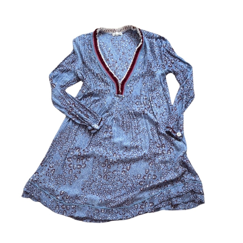 Poupette St Barth Blue Floral Mini Dress, Size Small